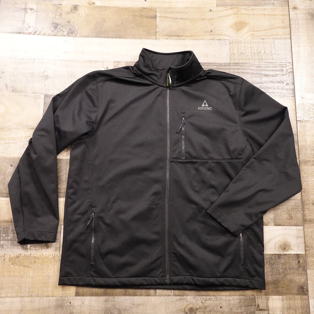 Ascend Softshell Fleece Jacket‎ Men’s 2XL Black Full Zip Outdoor